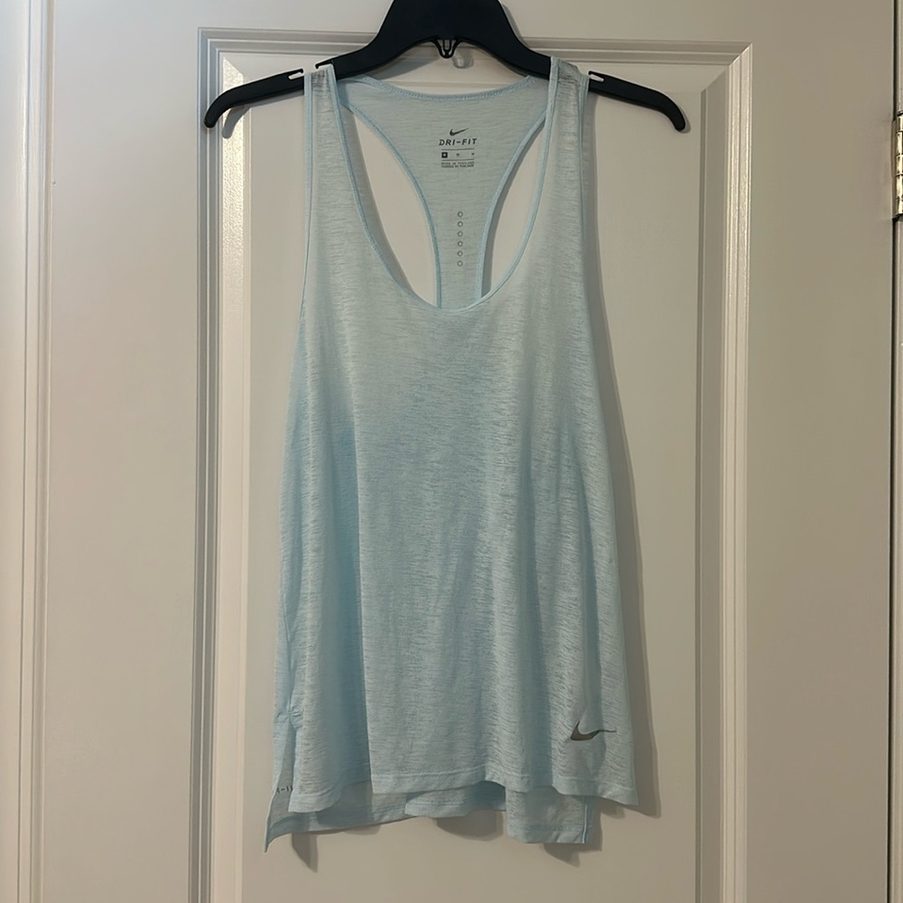 light blue tank top